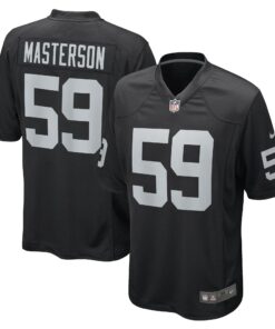 Men's Las Vegas Raiders Luke Masterson Black Game Player Jersey JS9958 nicesnker