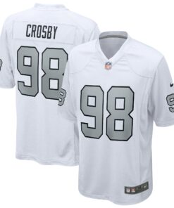 Men's Las Vegas Raiders Maxx Crosby White Alternate Game Jersey JS1807 nicesnker