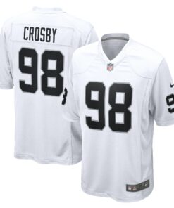 Men's Las Vegas Raiders Maxx Crosby White Game Jersey JS2071 nicesnker