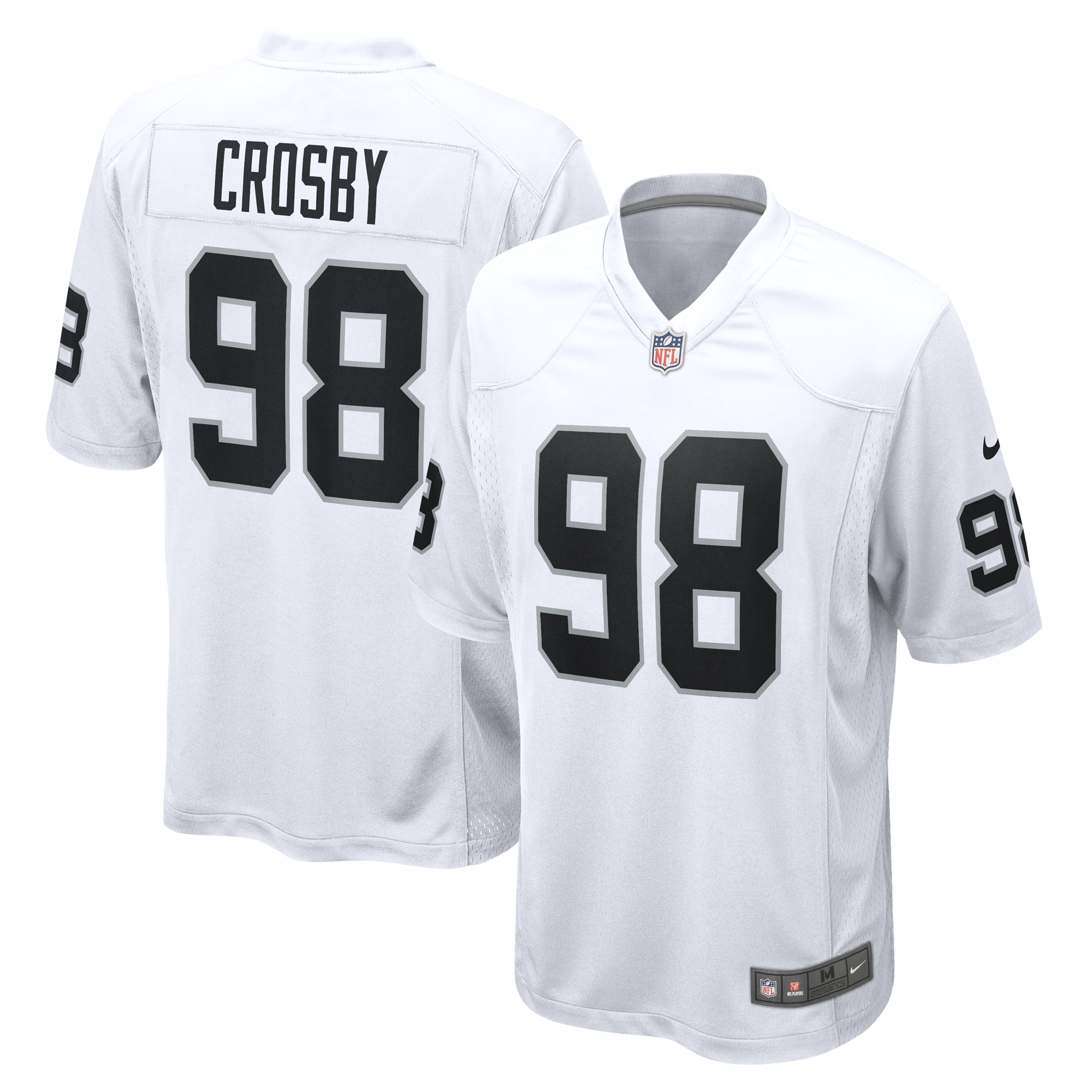 Men's Las Vegas Raiders Maxx Crosby White Game Jersey JS2071 nicesnker