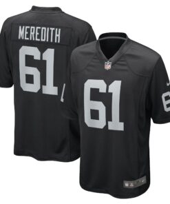 Men's Las Vegas Raiders Meredith Black Game Player Jersey JS4490 nicesnker