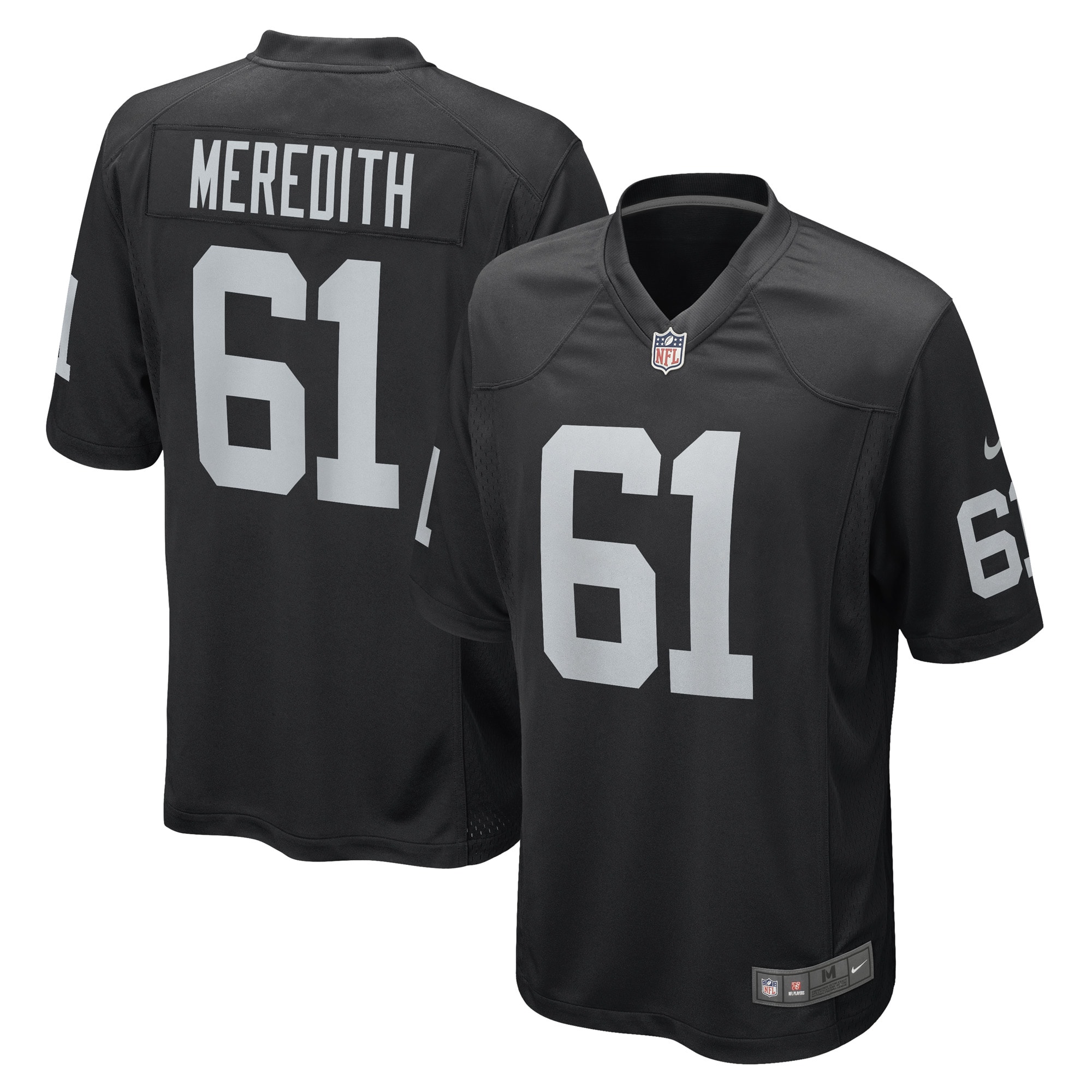 Men's Las Vegas Raiders Meredith Black Game Player Jersey JS4490 nicesnker