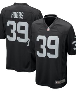 Men's Las Vegas Raiders Nate Hobbs Black Game Jersey JS2942 nicesnker