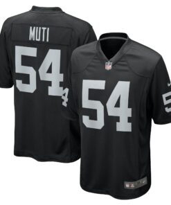 Men's Las Vegas Raiders Netane Muti Black Team Game Jersey JS2490 nicesnker