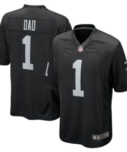 Men's Las Vegas Raiders Number 1 Dad Black Game Jersey JS2137 nicesnker