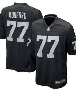 Men's Las Vegas Raiders Thayer Munford Jr. Black Team Game Jersey JS9402 nicesnker