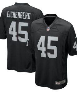 Men's Las Vegas Raiders Tommy Eichenberg Black Team Game Jersey JS3384 nicesnker