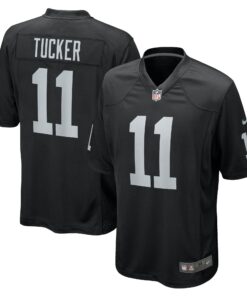 Men's Las Vegas Raiders Tre Tucker Black Team Game Jersey JS1665 nicesnker