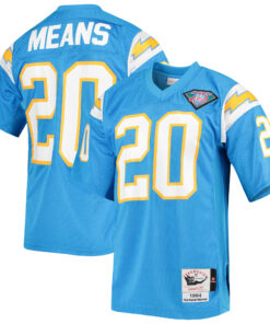 Men's Los Angeles Chargers 1994 Natrone Means Mitchell & Ness Powder Blue Throwback Retired Player Jersey JS1709 nicesnker