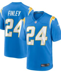 Men's Los Angeles Chargers AJ Finley Powder Blue Team Game Jersey JS4677 nicesnker
