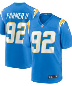 Men's Los Angeles Chargers Andrew Farmer Powder Blue Team Game Jersey JS6084 nicesnker