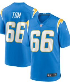 Men's Los Angeles Chargers Cameron Tom Powder Blue Game Jersey JS5368 nicesnker