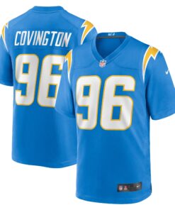 Men's Los Angeles Chargers Christian Covington Powder Blue Team Game Jersey JS9361 nicesnker