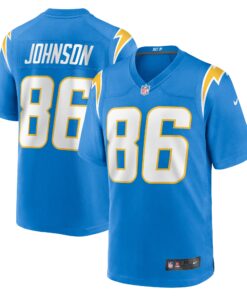 Men's Los Angeles Chargers Cornelius Johnson Powder Blue Team Game Jersey JS1923 nicesnker