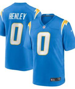 Men's Los Angeles Chargers Daiyan Henley Powder Blue Team Game Jersey JS9679 nicesnker