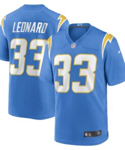 Men's Los Angeles Chargers Deane Leonard Powder Blue Game Player Jersey JS1347 nicesnker