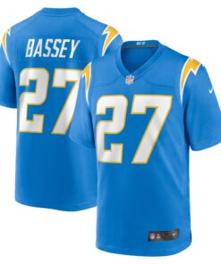 Men's Los Angeles Chargers Essang Bassey Powder Blue Game Jersey JS4562 nicesnker