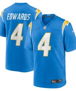 Men's Los Angeles Chargers Gus Edwards Powder Blue Game Jersey JS3200 nicesnker
