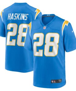 Men's Los Angeles Chargers Hassan Haskins Powder Blue Team Game Jersey JS9590 nicesnker