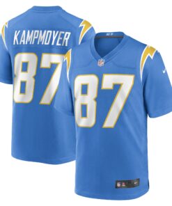 Men's Los Angeles Chargers Hunter Kampmoyer Powder Blue Game Player Jersey JS2875 nicesnker