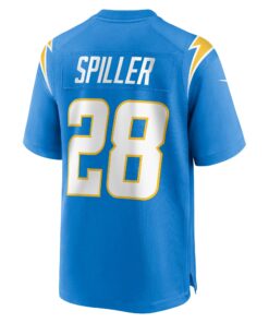 Men's Los Angeles Chargers Isaiah Spiller Powder Blue Game Jersey JS8304 nicesnker