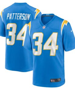 Men's Los Angeles Chargers Jaret Patterson Powder Blue Team Game Jersey JS4628 nicesnker