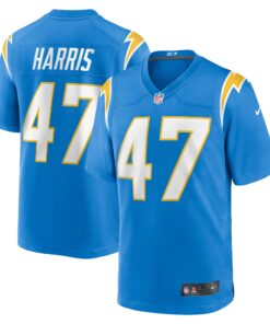 Men's Los Angeles Chargers Josh Harris Powder Blue Game Jersey JS9085 nicesnker