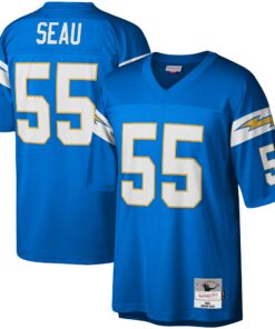 Men's Los Angeles Chargers Junior Seau Mitchell & Ness Powder Blue Big & Tall 2002 Retired Player Jersey JS1493 nicesnker