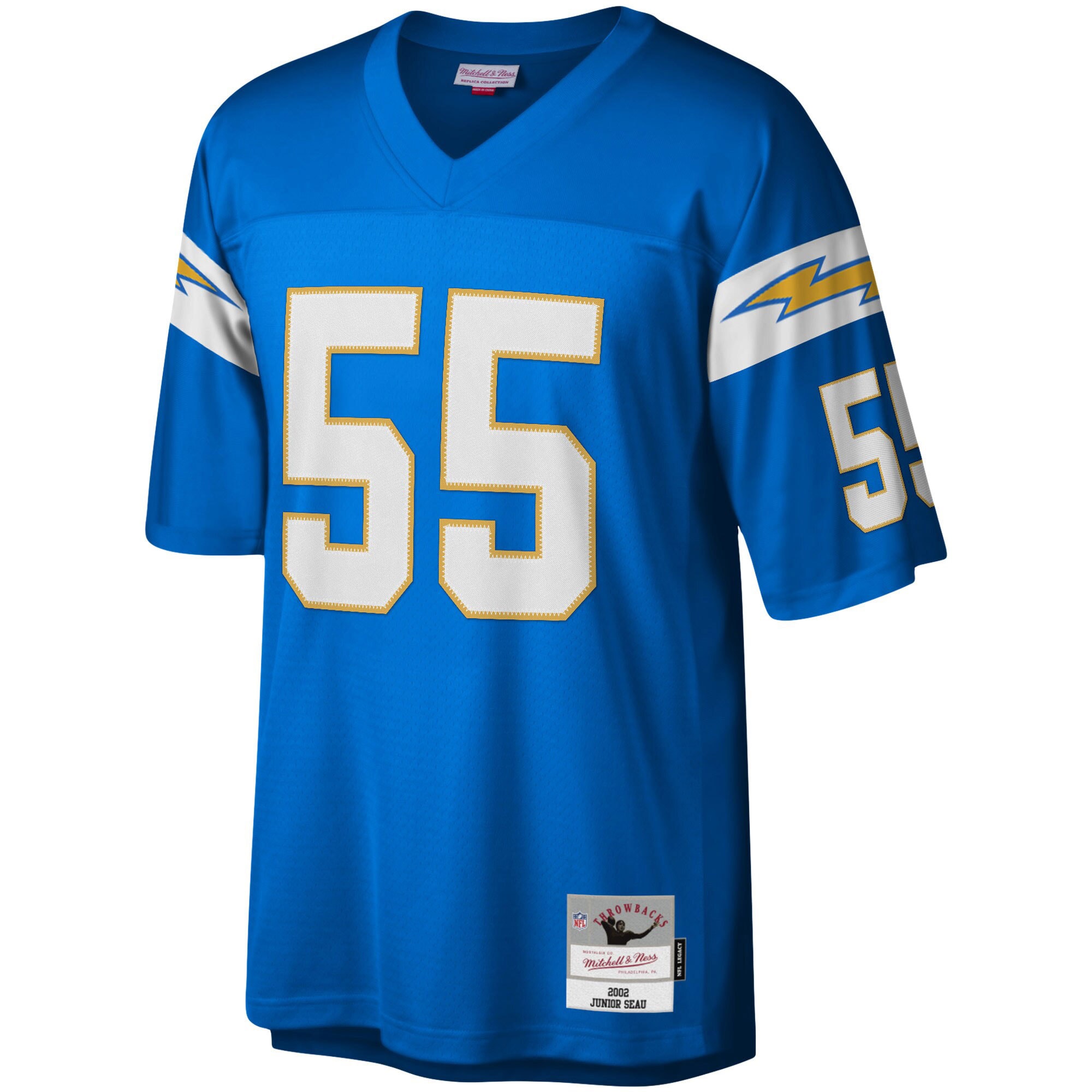 Men's Los Angeles Chargers Junior Seau Mitchell & Ness Powder Blue Big & Tall 2002 Retired Player Jersey JS1493 nicesnker - Image 2