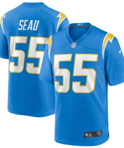 Men's Los Angeles Chargers Junior Seau Powder Blue Game Retired Player Jersey JS5413 nicesnker