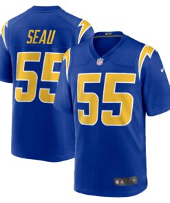 Men's Los Angeles Chargers Junior Seau Royal Retired Player Alternate Game Jersey JS8366 nicesnker