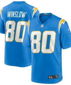 Men's Los Angeles Chargers Kellen Winslow Powder Blue Game Retired Player Jersey JS3576 nicesnker