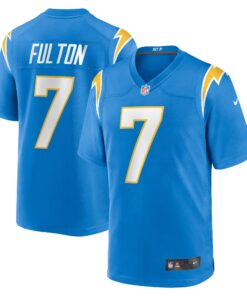 Men's Los Angeles Chargers Kristian Fulton Powder Blue Team Game Jersey JS9991 nicesnker