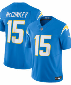Men's Los Angeles Chargers Ladd McConkey Powder Blue Team Vapor F.U.S.E. Limited Jersey JS2725 nicesnker