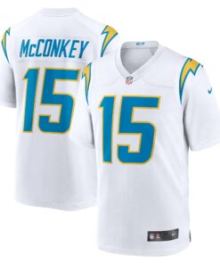 Men's Los Angeles Chargers Ladd McConkey White Game Jersey JS4695 nicesnker