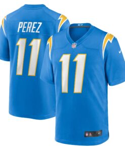 Men's Los Angeles Chargers Luis Perez Powder Blue Team Game Jersey JS2320 nicesnker