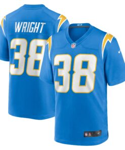 Men's Los Angeles Chargers Milton Wright Powder Blue Game Jersey JS5672 nicesnker