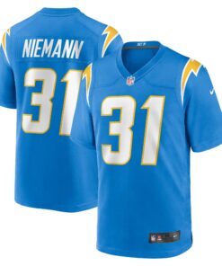 Men's Los Angeles Chargers Nick Niemann Powder Blue Game Player Jersey JS4102 nicesnker