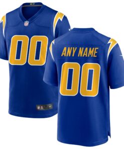 Men's Los Angeles Chargers Royal Alternate Custom Game Jersey JS9636 nicesnker