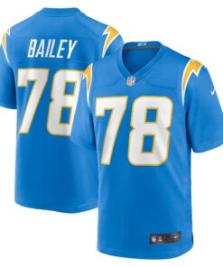 Men's Los Angeles Chargers Zack Bailey Powder Blue Player Game Jersey JS3290 nicesnker