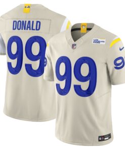 Men's Los Angeles Rams Aaron Donald Bone Alternate Vapor F.U.S.E. Limited Jersey JS4807 nicesnker