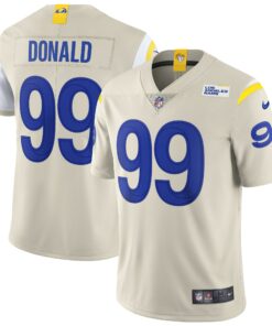 Men's Los Angeles Rams Aaron Donald Bone Vapor Limited Jersey JS2511 nicesnker