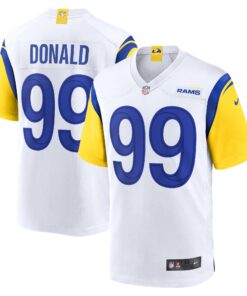 Men's Los Angeles Rams Aaron Donald White Alternate Player Game Jersey JS8667 nicesnker