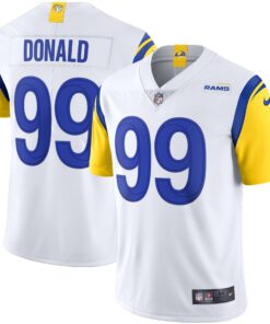 Men's Los Angeles Rams Aaron Donald White Alternate Vapor Limited Jersey JS8280 nicesnker