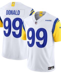 Men's Los Angeles Rams Aaron Donald White Vapor F.U.S.E. Limited Jersey JS3089 nicesnker