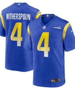 Men's Los Angeles Rams Ahkello Witherspoon Royal Team Game Jersey JS4774 nicesnker