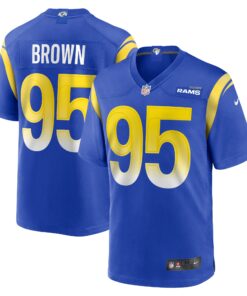 Men's Los Angeles Rams Bobby Brown III Royal Team Game Jersey JS7667 nicesnker