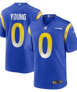 Men's Los Angeles Rams Byron Young Royal Home Game Jersey JS1138 nicesnker