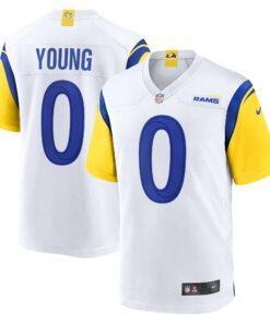 Men's Los Angeles Rams Byron Young White Team Game Jersey JS4472 nicesnker