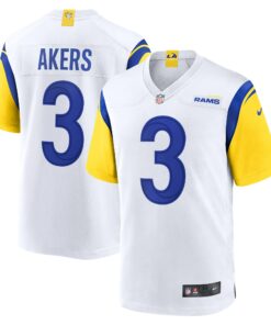 Men's Los Angeles Rams Cam Akers White Game Jersey JS4441 nicesnker
